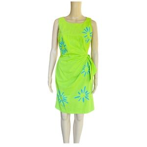 APART Lime Green Sleeveless Shift Dress Size 4